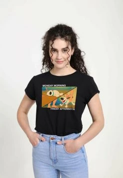 Henry Tiger Damen DISNEY MULAN - MONDAY TO FRIDAY - T-Shirt Print - Black -Günstiges Henry Tiger Geschäft 87ca66d8aa3d4018bc3e6d95852ef4d2