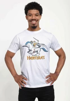 Henry Tiger Unisex PIXAR HERCULES - WOODCUT HERC - T-Shirt Print - White