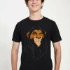 Henry Tiger Unisex DISNEY THE LION KING - BIG FACE SCAR - T-Shirt Print - Black