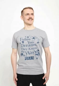 Henry Tiger Unisex DISNEY CLASSICS DUMBO - FOLLOW DREAMS - T-Shirt Print - Melange Grey