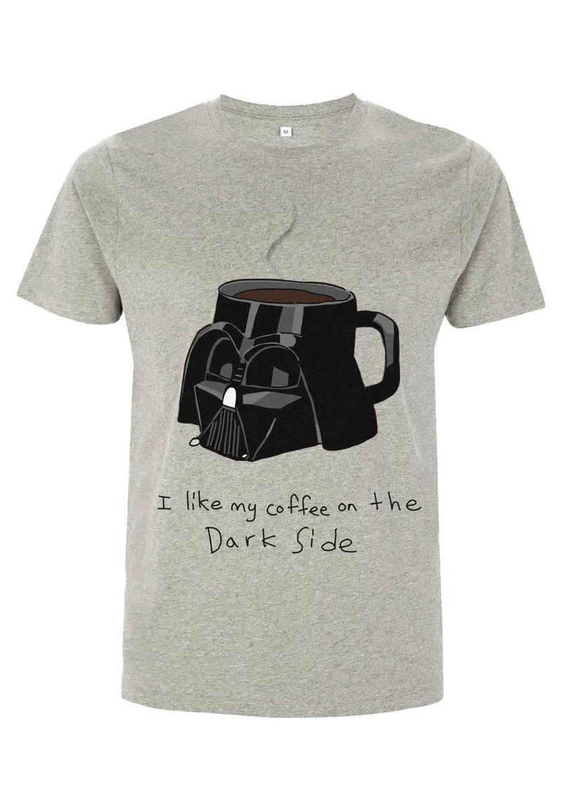 Henry Tiger Unisex STAR WARS: CLASSIC - COFFEE ON THE DARK SIDE - T-Shirt Print - Melange Grey 4 Henry Tiger Unisex STAR WARS: CLASSIC - COFFEE ON THE DARK SIDE - T-Shirt Print - Melange Grey – Bild 4