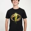 Henry Tiger Unisex PIXAR INCREDIBLES 2 - LIGHTNING LOGO - T-Shirt Print - Black