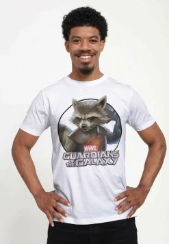 Henry Tiger Unisex MARVEL GUARDIANS OF THE GALAXY - DANGEROUS ANIMAL - T-Shirt Print - White