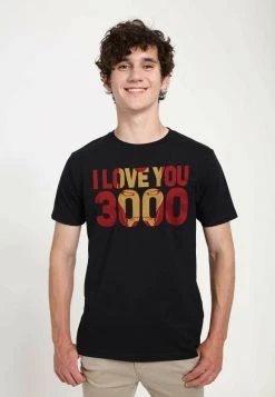 Henry Tiger Unisex MARVEL AVENGERS: ENDGAME - LOVE YOU 3000 - T-Shirt Print - Black