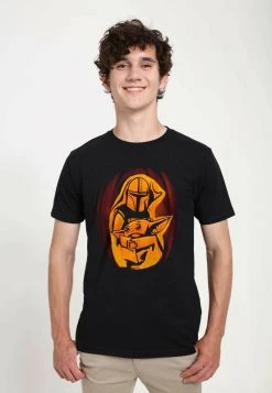 Henry Tiger STAR WARS UNISEX MANDO PUMPKIN - T-Shirt Print - Black