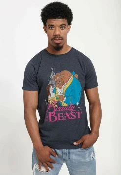 Henry Tiger Unisex DISNEY BEAUTY & THE BEAST - BB CLASSIC - T-Shirt Print - Melange Black