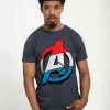 Henry Tiger Unisex MARVEL AVENGERS CLASSIC - PATRIOTIC AVENGER - T-Shirt Print - Melange Black
