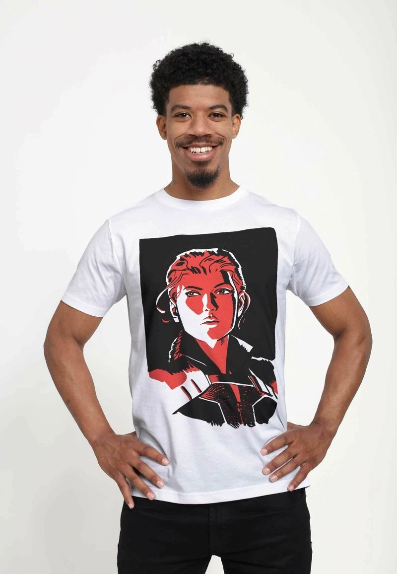 Henry Tiger Herren MARVEL BLACK WIDOW - WIDOW PORTRAIT - T-Shirt Print - White 1 Henry Tiger Herren MARVEL BLACK WIDOW - WIDOW PORTRAIT - T-Shirt Print - White