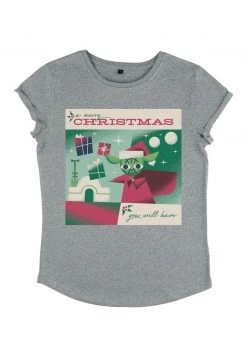 Henry Tiger Damen STAR WARS MERRY YODA XMAS - T-Shirt Print - Mottled Light Grey -Günstiges Henry Tiger Geschäft 9649a0b40eb8414988cceba84cd0da6e