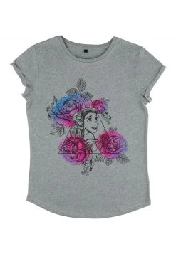 Henry Tiger Damen DISNEY BELLE ROSES - T-Shirt Print - Melange Grey -Günstiges Henry Tiger Geschäft 9798d59305ca472cbab45af26d234613