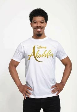 Henry Tiger Unisex DISNEY ALADDIN: LIVE ACTION - ALADDIN LIVE ACTION LOGO - T-Shirt Print - White