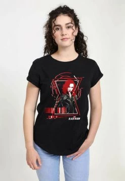 Henry Tiger Damen MARVEL WIDOW BARCODE - T-Shirt Print - Black