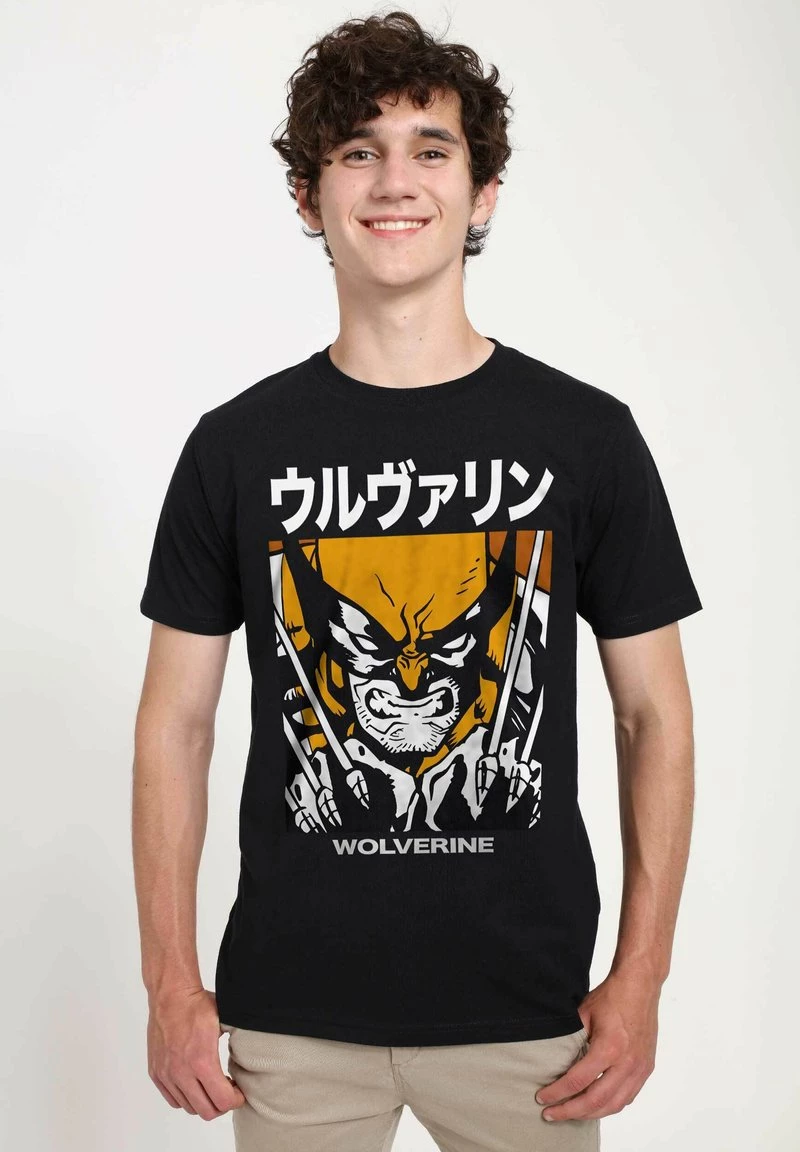 Henry Tiger Unisex MARVEL X-MEN - WOLVERINE KANJI BLOCK - T-Shirt Print - Black 1 Henry Tiger Unisex MARVEL X-MEN - WOLVERINE KANJI BLOCK - T-Shirt Print - Black