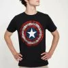 Henry Tiger Unisex MARVEL AVENGERS CLASSIC - COMICBOOK SHIELD - T-Shirt Print - Black