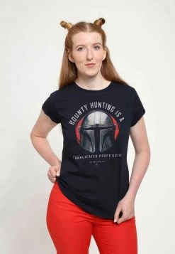 Henry Tiger Damen STAR WARS: THE MANDALORIAN - BOUNTY GOALS - T-Shirt Print - Navy Blue