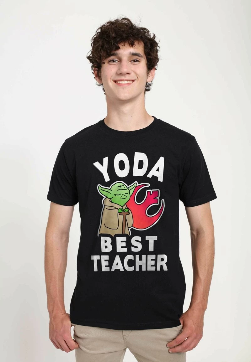 Henry Tiger Unisex STAR WARS: CLONE WARS - YODA TEACHER - T-Shirt Print - Black 1 Henry Tiger Unisex STAR WARS: CLONE WARS - YODA TEACHER - T-Shirt Print - Black
