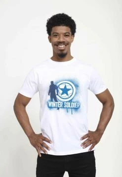 Henry Tiger MARVEL UNISEX WINTER SOLDIER SPRAY PAINT - T-Shirt Print - White