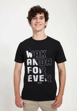 Henry Tiger Unisex MARVEL BLACK PANTHER - WAKANDA - T-Shirt Print - Black