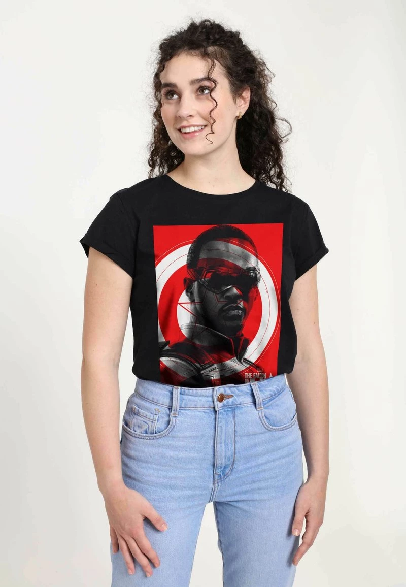 Henry Tiger Damen MARVEL THEFALCON SHIELD - T-Shirt Print - Black 4 Henry Tiger Damen MARVEL THEFALCON SHIELD - T-Shirt Print - Black – Bild 4