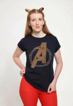 Henry Tiger Damen MARVEL AVENGERS CLASSIC - NEON AVENGERS ICON - T-Shirt Print - Navy Blue -Günstiges Henry Tiger Geschäft 9d9b9d10972e47c2b25104a4536169a0