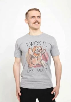 Henry Tiger Herren STAR WARS: CLASSIC - EWOK IT - T-Shirt Print - Melange Grey