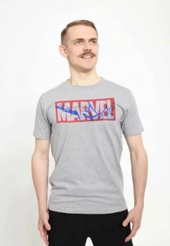 Henry Tiger Unisex MARVEL PETER LOGO - T-Shirt Print - Melange Grey