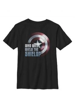 Henry Tiger MARVEL CAPTAIN AMERICA WIELDING THE SHIELD - T-Shirt Print - Black | Unisex