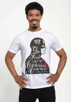 Henry Tiger Unisex MARVEL AVENGERS CLASSIC - FIRST AVENGER - T-Shirt Print - White