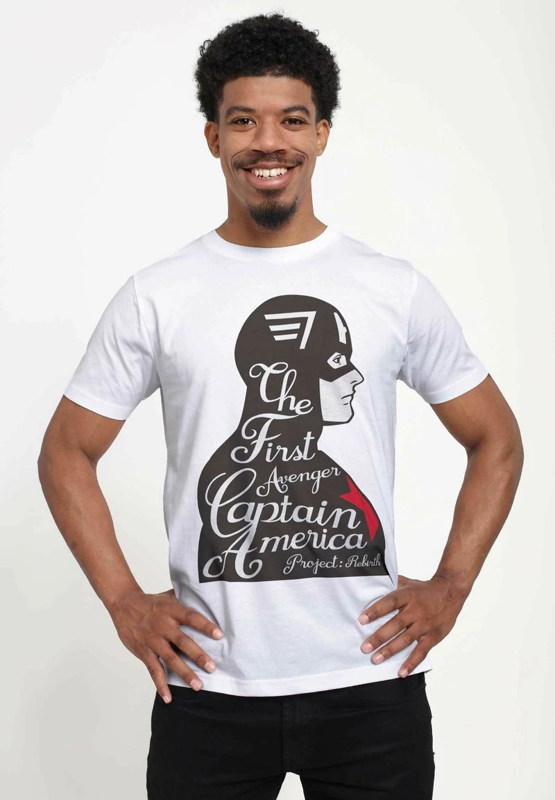 Henry Tiger Unisex MARVEL AVENGERS CLASSIC - FIRST AVENGER - T-Shirt Print - White 1 Henry Tiger Unisex MARVEL AVENGERS CLASSIC - FIRST AVENGER - T-Shirt Print - White