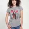 Henry Tiger Damen DISNEY MULAN: LIVE ACTION - WATERCOLOR MULAN TITLE - T-Shirt Print - Melange Grey