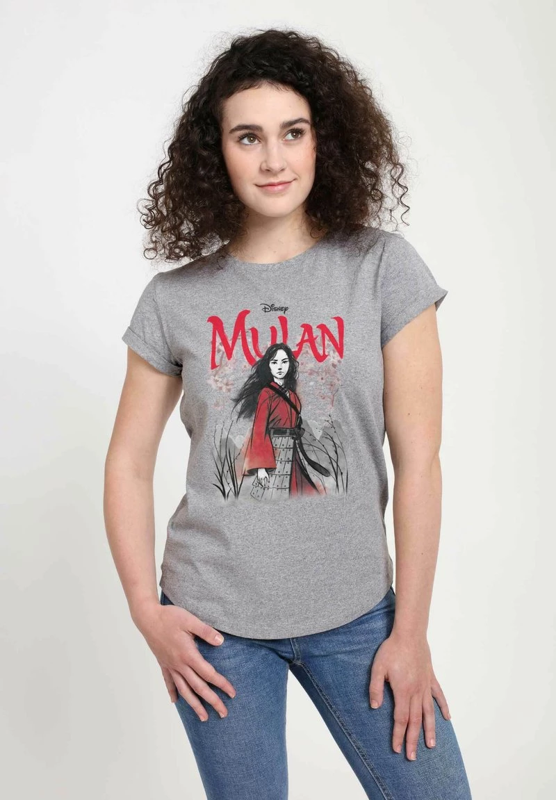 Henry Tiger Damen DISNEY MULAN: LIVE ACTION - WATERCOLOR MULAN TITLE - T-Shirt Print - Melange Grey 1 Henry Tiger Damen DISNEY MULAN: LIVE ACTION - WATERCOLOR MULAN TITLE - T-Shirt Print - Melange Grey