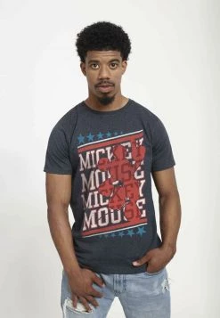 Henry Tiger DISNEY CLASSICS UNISEX MICKEY VINT STACKER - T-Shirt Print - Melange Black