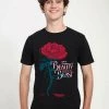 Henry Tiger Unisex DISNEY BEAUTY & THE BEAST: LIVE ACTION - LOGO ROSE - T-Shirt Print - Black