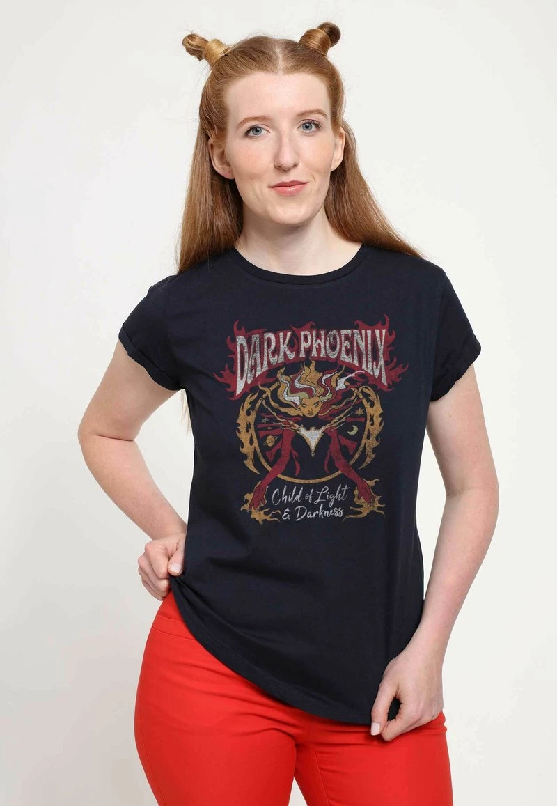 Henry Tiger Damen MARVEL X-MEN - PHOENIX RISING - T-Shirt Print - Navy Blue 1 Henry Tiger Damen MARVEL X-MEN - PHOENIX RISING - T-Shirt Print - Navy Blue