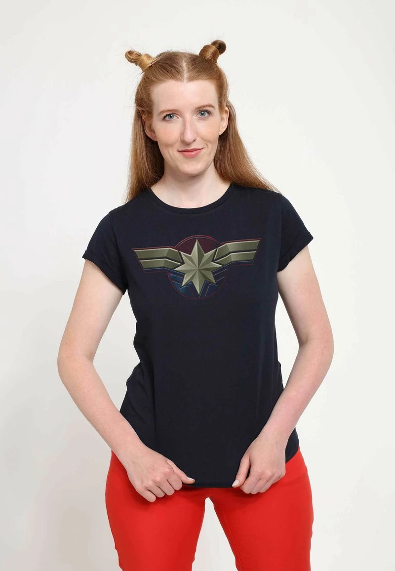 Henry Tiger Damen MARVEL CAPTAIN MARVEL - MARVEL COSTUME LOGO - T-Shirt Print - Navy Blue 1 Henry Tiger Damen MARVEL CAPTAIN MARVEL - MARVEL COSTUME LOGO - T-Shirt Print - Navy Blue