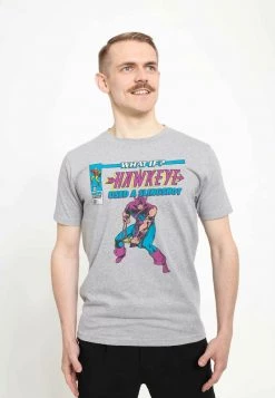 Henry Tiger MARVEL AVENGERS CLASSIC - WI HAWKEY USED A SLINGSHOT - T-Shirt Print - Melange Grey | Unisex