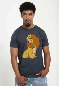 Henry Tiger Unisex DISNEY CLASSICS LADY & THE TRAMP - LADY VINTAGE - T-Shirt Print - Melange Black