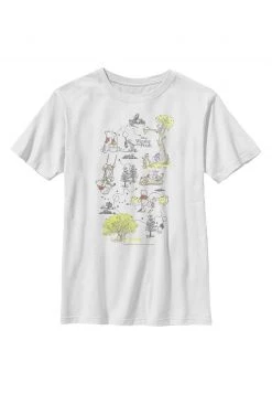 Henry Tiger Unisex DISNEY CLASSICS WINNIE MAP - T-Shirt Print - White