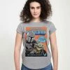 Henry Tiger Damen STAR WARS: THE MANDALORIAN - SIGNED UP FOR POSTER - T-Shirt Print - Melange Grey