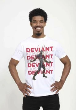 Henry Tiger MARVEL UNISEX DEVIANT REPEATING - T-Shirt Print - White