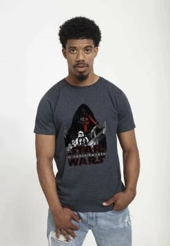 Henry Tiger STAR WARS UNISEX BIG TROUBLE - T-Shirt Print - Melange Black -Günstiges Henry Tiger Geschäft ab3a2e3a5dbe4578ab741f521c49eb36
