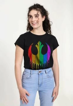 Henry Tiger STAR WARS: LAST JEDI - RAINBOW SPARKLE REBEL DRIP - T-Shirt Print - Black | Damen -Günstiges Henry Tiger Geschäft ab3ea6498c0b4d0f95e1f748a05dcabb