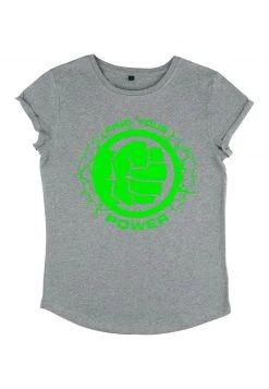 Henry Tiger Damen MARVEL AVENGERS CLASSIC - POWER OF HULK - T-Shirt Print - Melange Grey -Günstiges Henry Tiger Geschäft ac49e70760714d818ef0fbbb918da02c