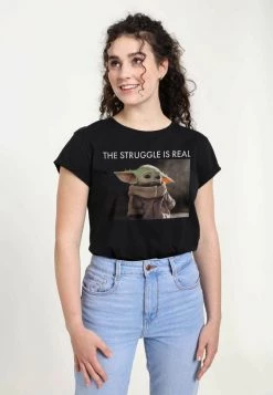 Henry Tiger STAR WARS: THE MANDALORIAN - BABY YODA MEME - T-Shirt Print - Black | Damen -Günstiges Henry Tiger Geschäft aca1ade4a0fe4f028f5a1e809541ad38