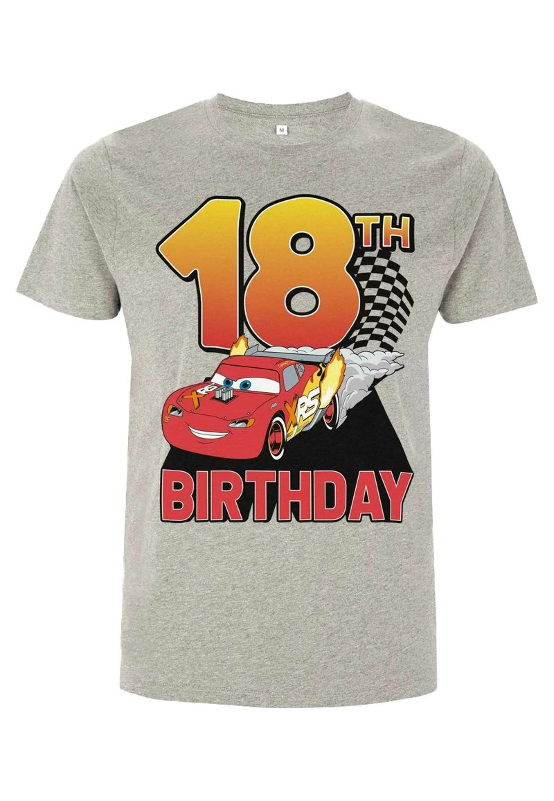 Henry Tiger PIXAR CARS 2 - LIGHTNING BIRTHDAY 18 - T-Shirt Print - Melange Grey | Unisex 4 Henry Tiger PIXAR CARS 2 - LIGHTNING BIRTHDAY 18 - T-Shirt Print - Melange Grey | Unisex – Bild 4