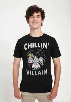 Henry Tiger Unisex DISNEY VILLAINS - CHILLIN - T-Shirt Print - Black