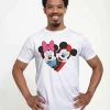 Henry Tiger Unisex DISNEY CLASSICS MICKEY CLASSIC - MICKEY MINNIE HEART - T-Shirt Print - White