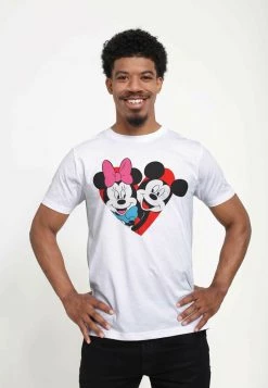 Henry Tiger Unisex DISNEY CLASSICS MICKEY CLASSIC - MICKEY MINNIE HEART - T-Shirt Print - White