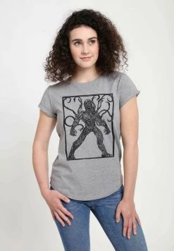 Henry Tiger Damen MARVEL KRO WOODCUT - T-Shirt Print - Melange Grey -Günstiges Henry Tiger Geschäft afc7abcfc22544bc8e87244b41585f70
