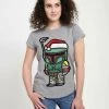 Henry Tiger Damen WOMENS BOBA SANTA - T-Shirt Print - Melange Grey